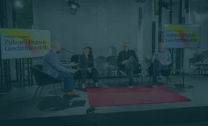 Photo of panel discussion on the future of digital business models.