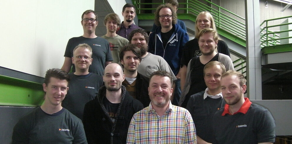 Vertreter von Zalando SE, HERE und dem Team der Beuth Hochschule für das Projekt im SS 2015